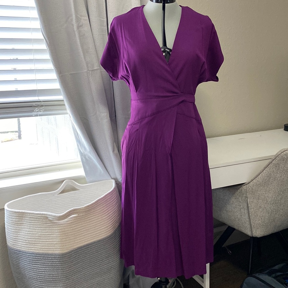 Guntina Etsy Boutique Purple 1940’s wrap dress Pockets